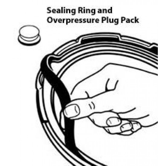 Pressure Cooker Sealing Ring/Overpressure Plug Pack (Super 6 & 8 Quart)