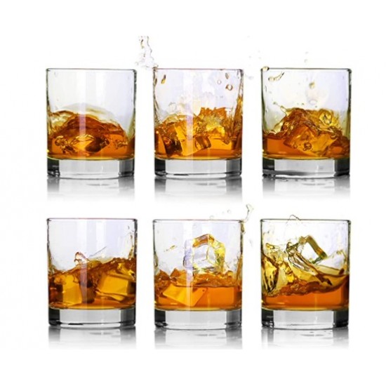 Whiskey Glasses-Premium 11 OZ Scotch Glasses Set of 6 /Old Fashioned Whiskey Glasses