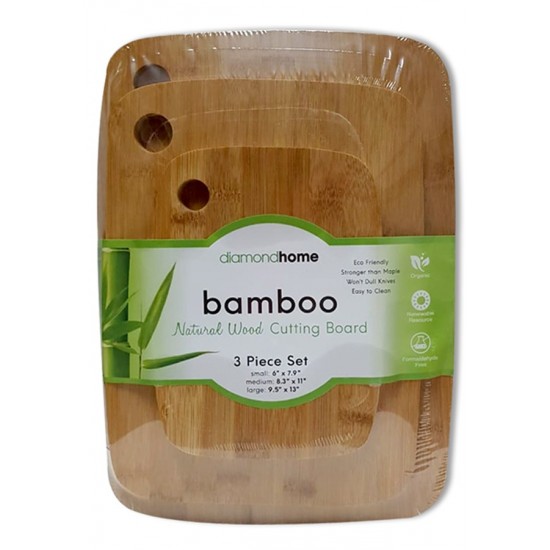 3 piece Bamboo cutting board set