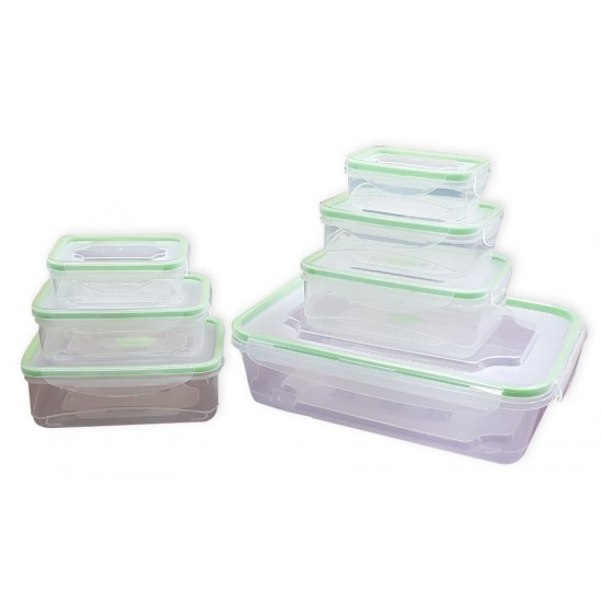 7 piece locking containers green