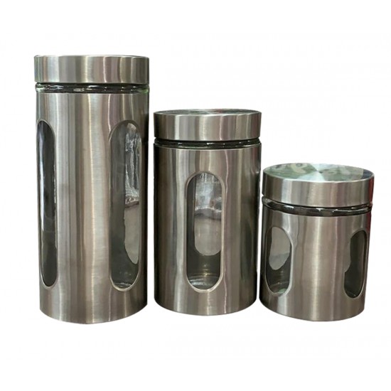 3PC S/S CANISTER SET