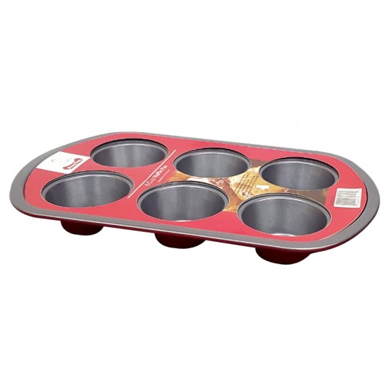 RED 6 CUP MUFFIN PAN