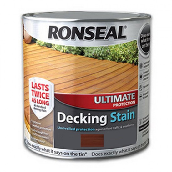 RONSEAL ULTIMATE DECKING STAIN 2.5LTR RICH MAHOGANY 