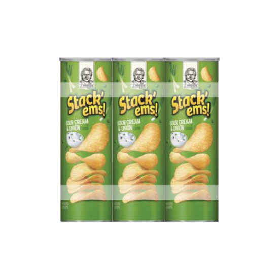 STACK EMS! SOUR CREAM & ONION CHIPS PACK OF 3