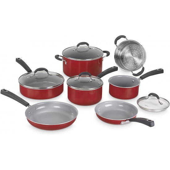 Cuisinart Advantage Ceramica XT Cookware Set, Medium, Red