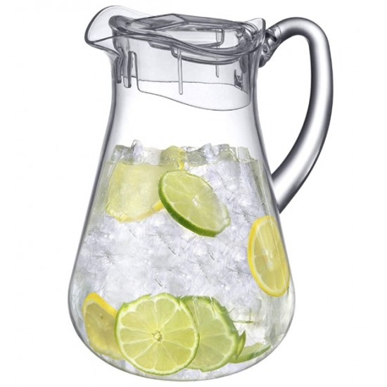 Amazing Abby - Droply - Acrylic Pitcher (64 oz), Clear Plastic Pitcher, BPA-Free and Shatter-Proof,