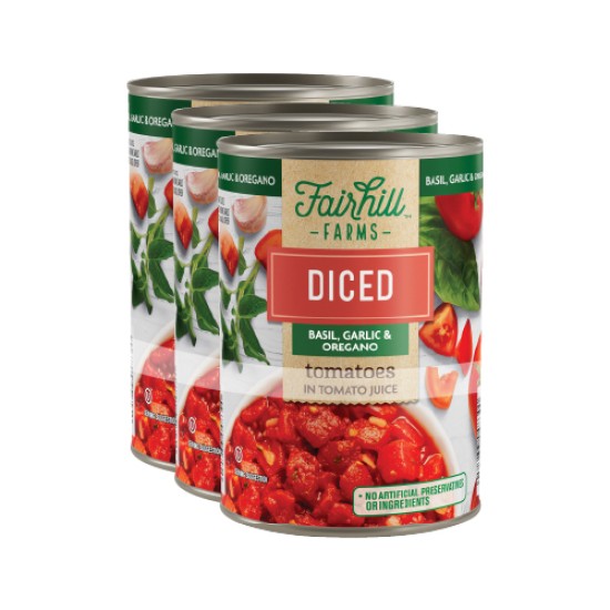 DICED TOMATO -BASIL/GARLIC/OREGANO Pack of 3