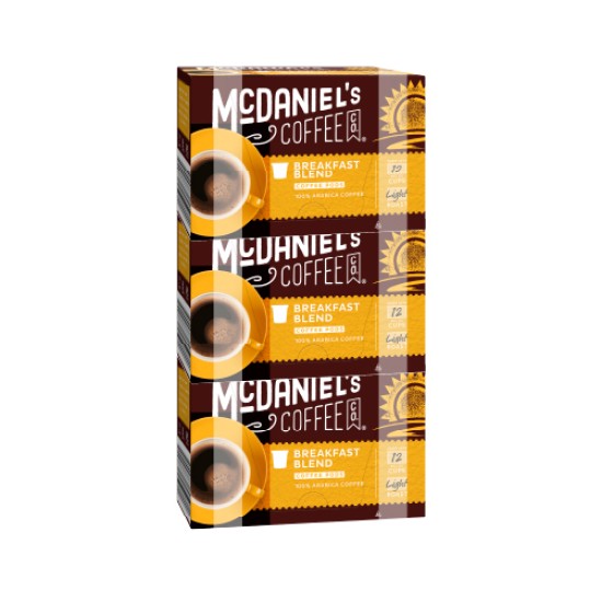 MC DANIEL'S LIGHT ROAST BREAKFAST BLEND 12 CT PACK OF 3