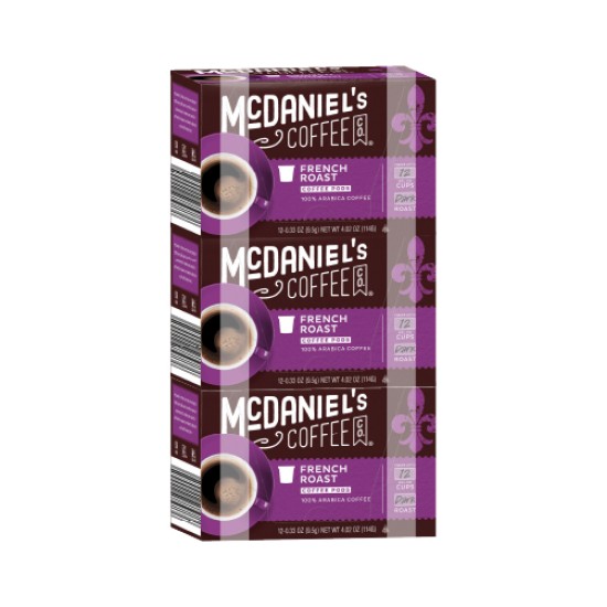 MC DANIELS DARK FRENCH ROAST COFFEE 12 CT PACK OF 3