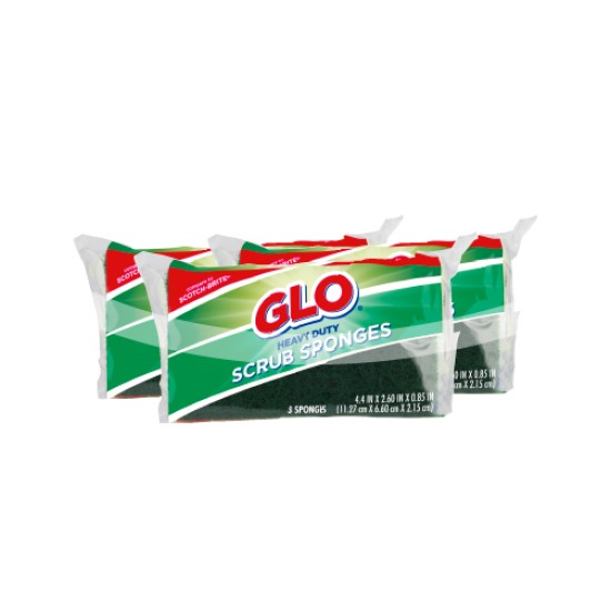 GLO HEAVY DUTY SPONGES 3PK PACK OF 3