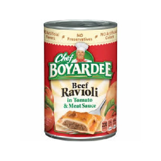 CHEF BOYARDEE MINI BEEF  RAVIOLI IN PASTA SAUCE