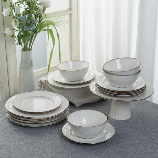 12 PIECE PEARL WHITE DINNERWARE