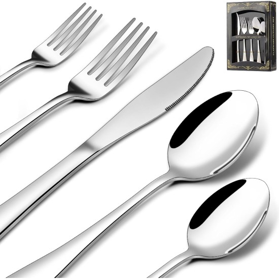 40 PIECE STAINLESS STEEL SET SILVERWARE