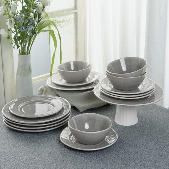 12 PIECE SLATE GRAY DINNERWARE SET