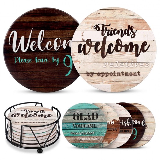 COASTERS FOR DRINK WOODEN HEART