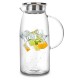 60 Ounces Glass Pitcher with Lid, Hot/Cold Water Jug, Juice and Iced Tea Beverage Carafe 