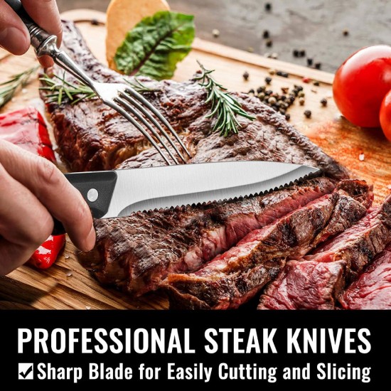 Hiware 36 Pcs Silverware Set with Steak Knives for 6