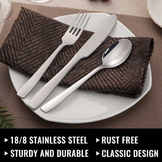 Hiware 36 Pcs Silverware Set with Steak Knives for 6