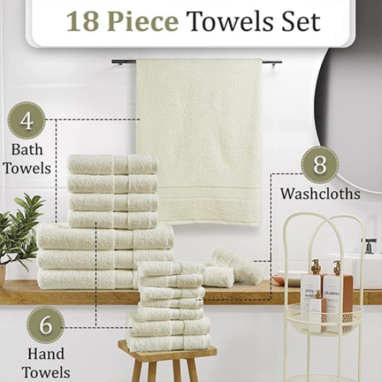 18-Piece Bath Towels Sets