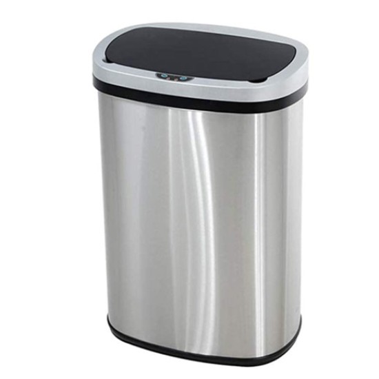 13 Gallon 50 Liter Kitchen Trash Can, Silver