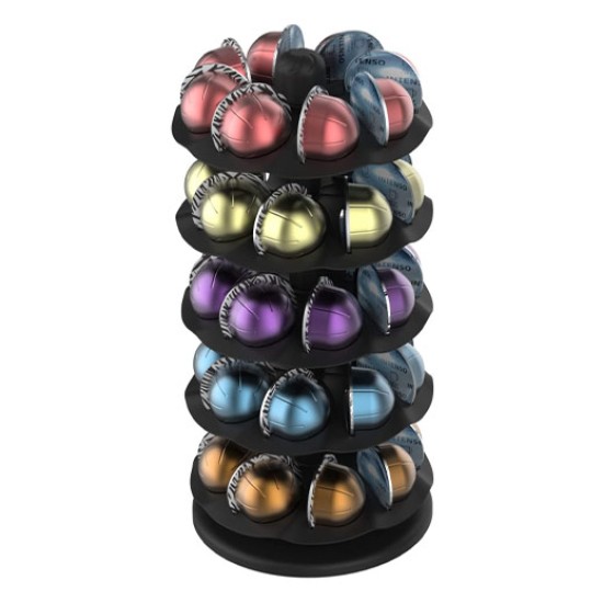 EVERIE Rotary Coffee Pod Capsules Carousel Holder Organizer 