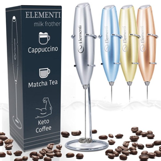 Elementi Electric Milk Frother Stainless Silver