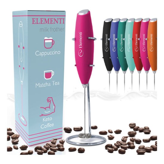 Elementi Electric Milk Frother Pink