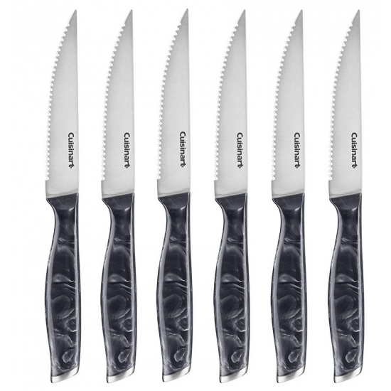 6 PIECE MARBLE-STYLE STEAK KNIFE SET