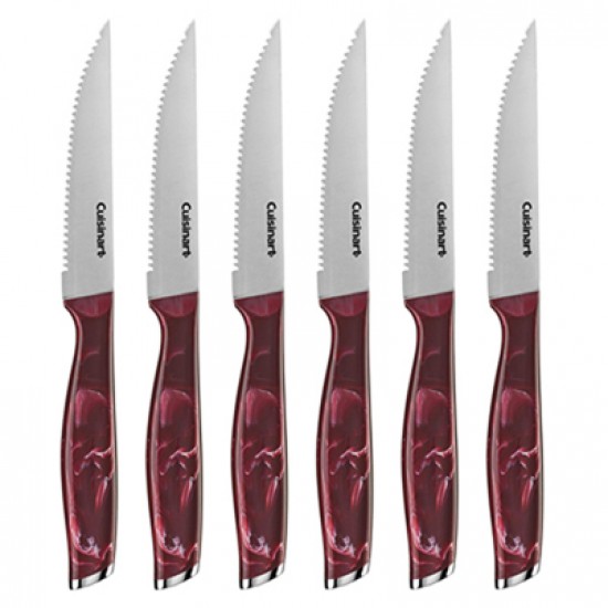 6 PIECE MARBLE-STYLE STEAK KNIFE SET