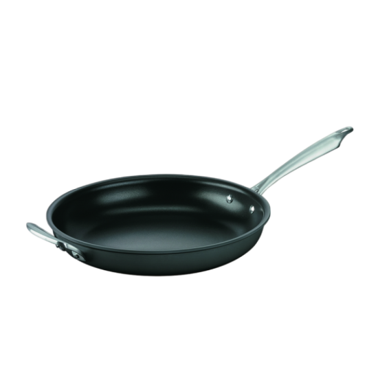 DISHWASHER SAFE ANODIZED COOKWARE 12" OPEN SKILLET WITH HELPER HANDLE