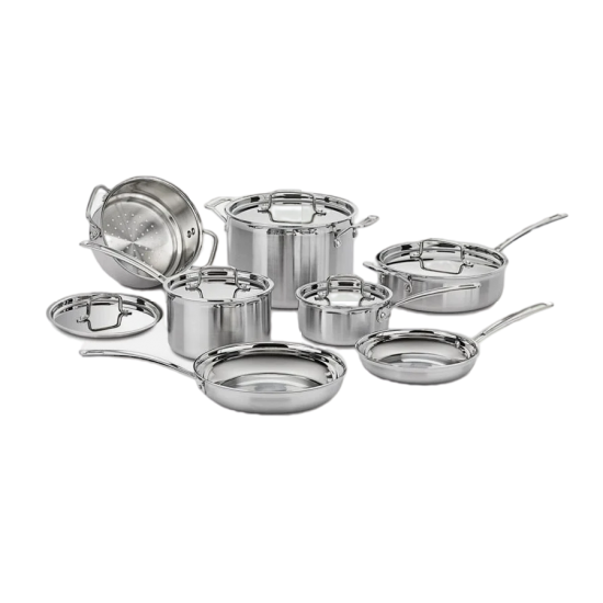 MULTICLAD PRO TRIPLE PLY STAINLESS COOKWARE 12 PIECE SET