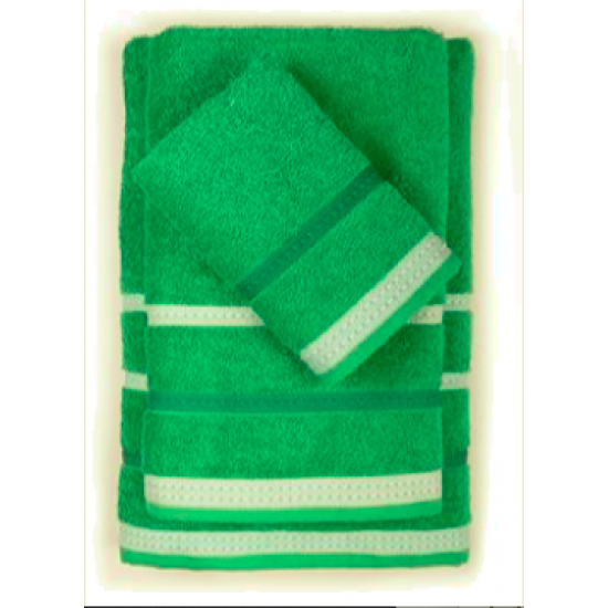 Set of 3 Bath Towels Green