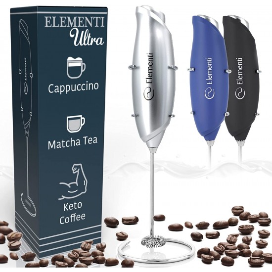 Element Milk Frother Handheld ULTRA Silver