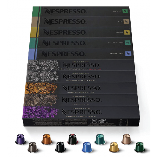 Nespresso Capsules OriginalLine, Ispirazione Espresso Variety Pack, Medium Roast Espresso Coffee, 100 Count Espresso Coffee Pods ,Brews 1.35 oz