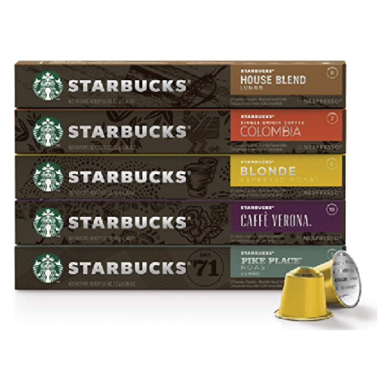Starbucks By Nespresso Best Seller Variety Pack, 50 Count
