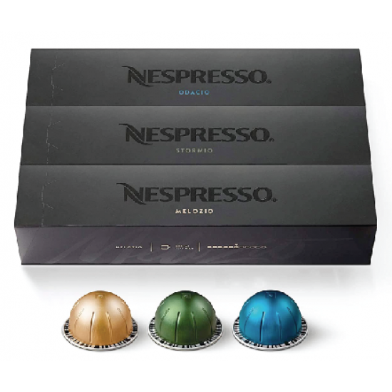 Nespresso Capsules VertuoLine, Stormio, Dark Roast Coffee, 10count(Pack of 3) Coffee Pods, Brews 7.8oz