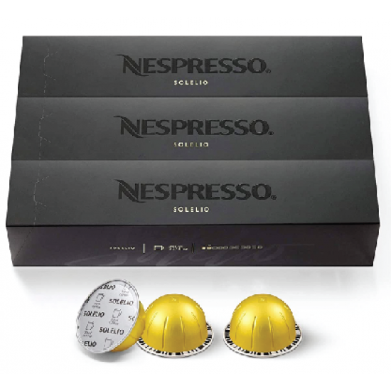 Nespresso Capsules VertuoLine, Solelio ,Mild Roast Coffee, 30 Count Coffee Pods, 7.8oz