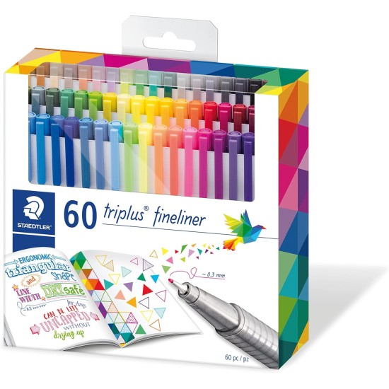 STAEDTLER 334 C60 triplus fineliner 60 brilliant colours 