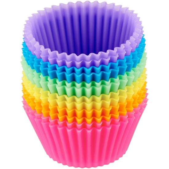 Reusable Silicone Baking Cups, Pack of 12, Multicolor