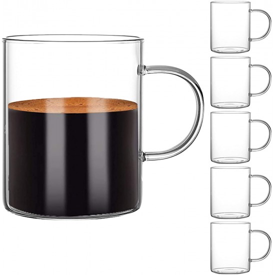 Glass Coffee Mugs Set of 6
