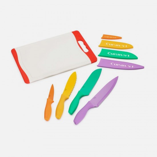 NONSTICK COLOR 9 PIECE CUTLERY AND CUTTING BOARD SET