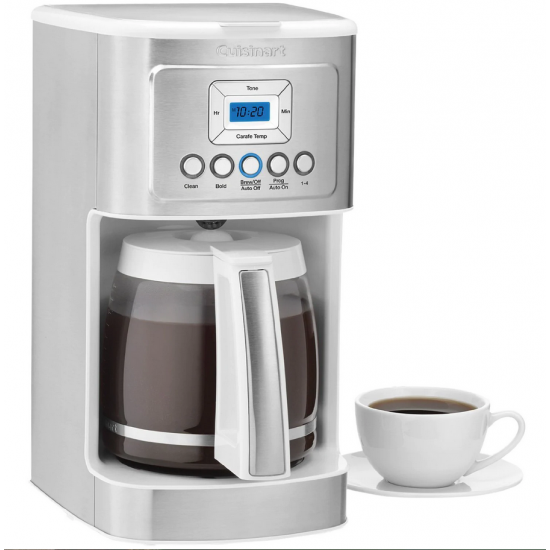Perfectemp Coffee Maker, 14 Cup Progammable with Glass Carafe, White 