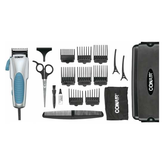 Custom Cut 18-piece Haircut Kit; Home Hair Cutting Kit with No Slip Grip