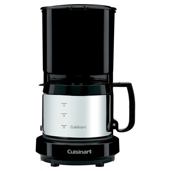 4-Cup Coffeemaker Black with Stainless Steel Carafe 